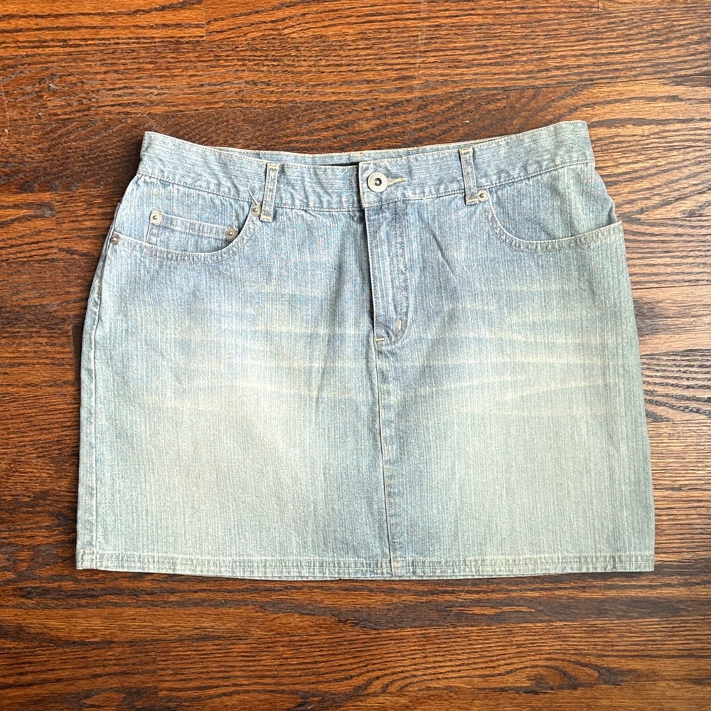 Express Light Blue Denim Mini Skirt